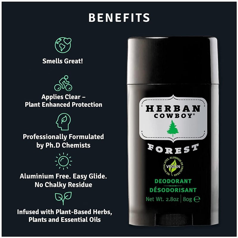 Herban Cowboy Forest Deodorant Maximum Protection, 2.8 Ounce, Pack of 3 - Image 3